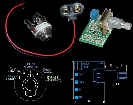 Onboard guitar deals electronics